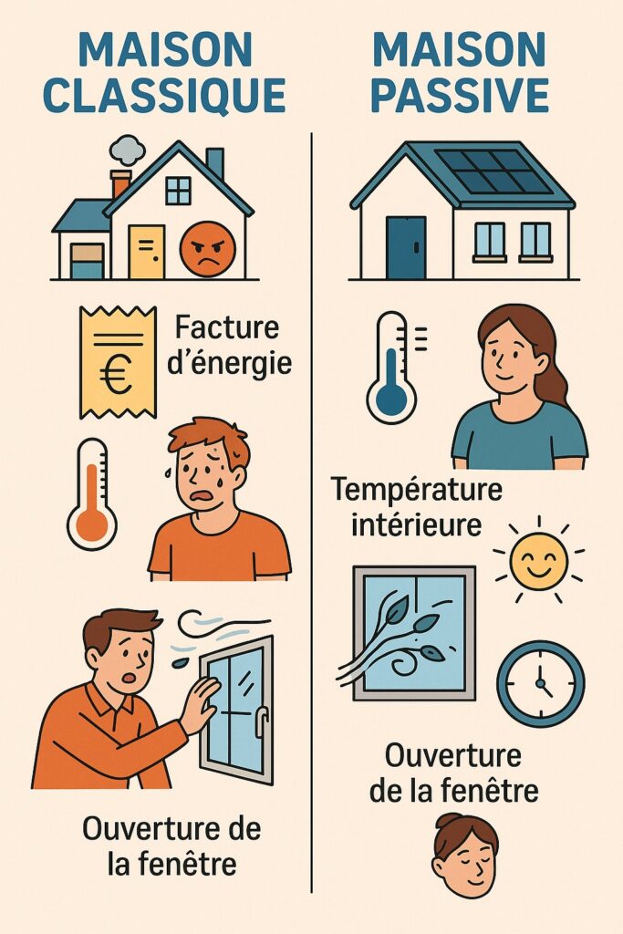Différence entre une maison classique et une maison passive